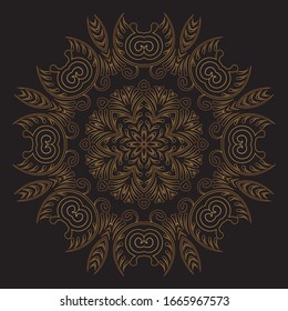 Premium Gold Mandala Vektorillustration Art Design