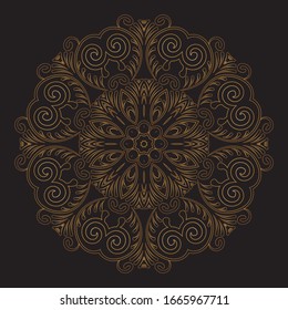 Premium Gold Mandala Vector Art Pattern Design