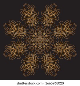 Premium Gold Mandala Vector Art Pattern Design