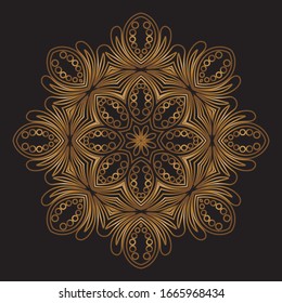 Diseño de diseño de diseño de diseño de vectores de Mandala Gold Premium