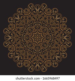 Diseño de diseño de diseño de diseño de vectores de Mandala Gold Premium
