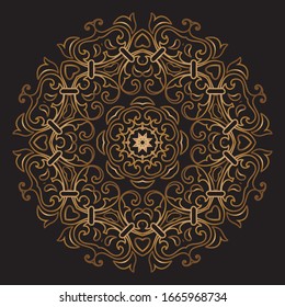 Premium Gold Mandala Vektorillustration Art Design