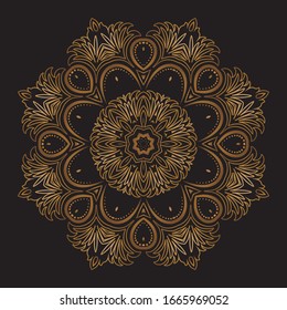 Premium Gold Mandala Vector Art Pattern Design