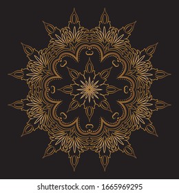 Premium Gold Mandala Vector Art Pattern Design