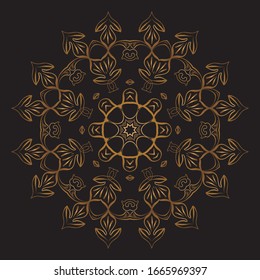 Diseño de diseño de diseño de diseño de vectores de Mandala Gold Premium