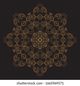 Premium Gold Mandala Vector Art Pattern Design