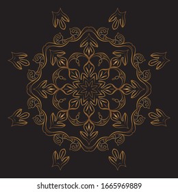 Premium Gold Mandala Vektorillustration Art Design