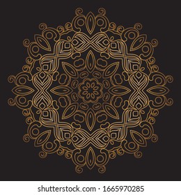 Premium Gold Mandala Vektorillustration Art Design