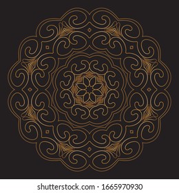 Premium Gold Mandala Vektorillustration Art Design