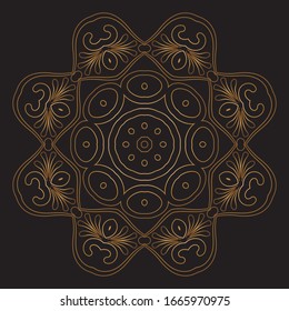Diseño de diseño de diseño de diseño de vectores de Mandala Gold Premium