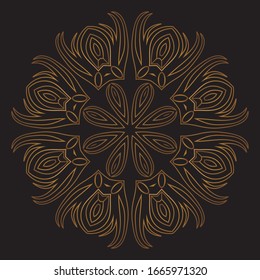 Premium Gold Mandala Vector Art Pattern Design