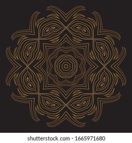 Diseño de diseño de diseño de diseño de vectores de Mandala Gold Premium