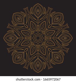 Diseño de diseño de diseño de diseño de vectores de Mandala Gold Premium