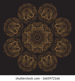 Premium Gold Mandala Vector Art Pattern Design