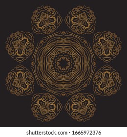 Premium Gold Mandala Vector Art Pattern Design