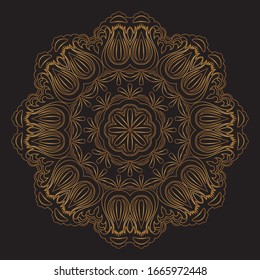 Diseño de diseño de diseño de diseño de vectores de Mandala Gold Premium
