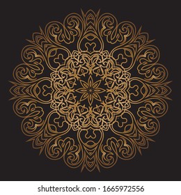 Diseño de diseño de diseño de diseño de vectores de Mandala Gold Premium