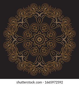 Diseño de diseño de diseño de diseño de vectores de Mandala Gold Premium