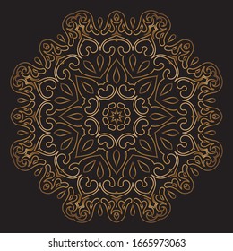 Premium Gold Mandala Vektorillustration Art Design