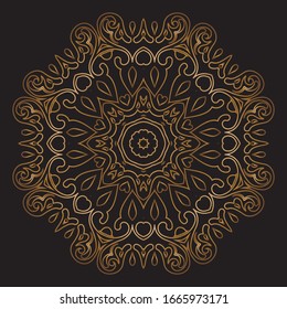 Diseño de diseño de diseño de diseño de vectores de Mandala Gold Premium