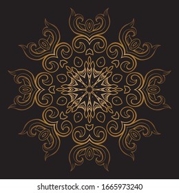 Premium Gold Mandala Vektorillustration Art Design