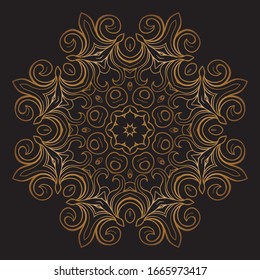 Premium Gold Mandala Vektorillustration Art Design