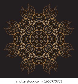 Premium Gold Mandala Vector Art Pattern Design