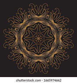 Premium Gold Mandala Vector Art Pattern Design