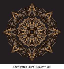 Premium Gold Mandala Vector Art Pattern Design