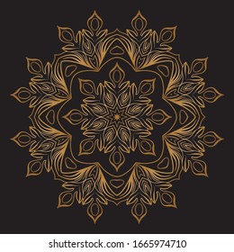 Premium Gold Mandala Vector Art Pattern Design