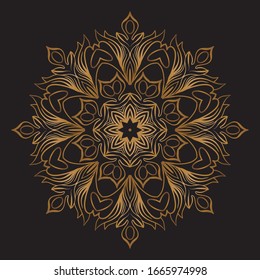 Premium Gold Mandala Vector Art Pattern Design