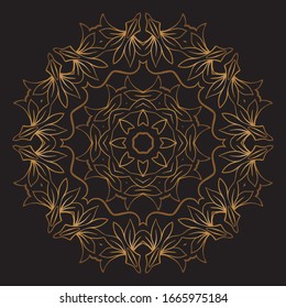 Diseño de diseño de diseño de diseño de vectores de Mandala Gold Premium
