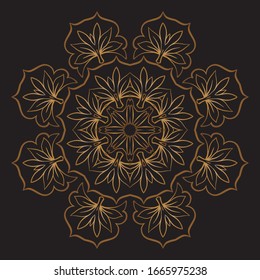 Premium Gold Mandala Vector Art Pattern Design