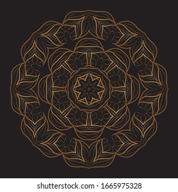 Premium Gold Mandala Vector Art Pattern Design
