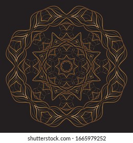 Diseño de diseño de diseño de diseño de vectores de Mandala Gold Premium