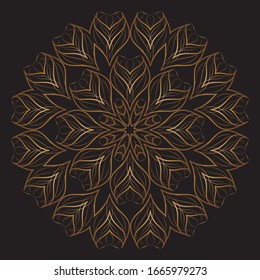 Premium Gold Mandala Vector Art Pattern Design