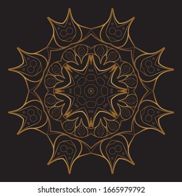 Diseño de diseño de diseño de diseño de vectores de Mandala Gold Premium