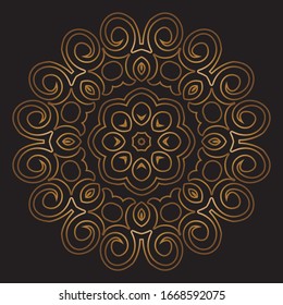 Premium Gold Mandala Vector Art Pattern