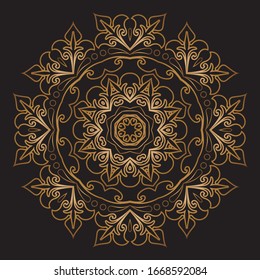 Premium Gold Mandala Vector Art Pattern