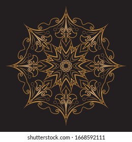 Premium Gold Mandala Vector Art Pattern