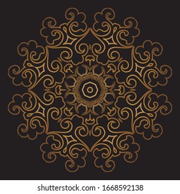 Premium Gold Mandala Vector Art Pattern