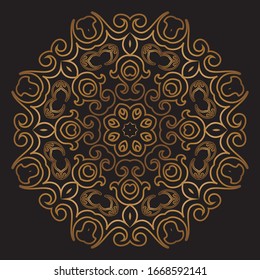 Premium Gold Mandala Vector Art Pattern