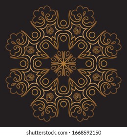Premium Gold Mandala Vector Art Pattern