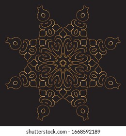 Premium Gold Mandala Vector Art Pattern