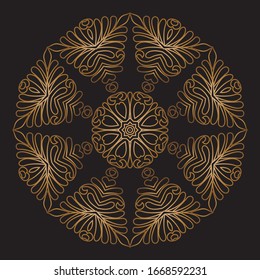 Premium Gold Mandala Vector Art Pattern
