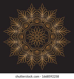 Premium Gold Mandala Vector Art Pattern