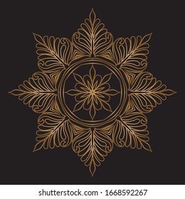 Premium Gold Mandala Vektorillustration Art Muster