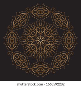 Premium Gold Mandala Vector Art Pattern