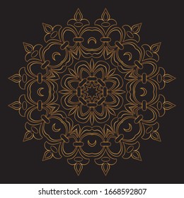 Premium Gold Mandala Vector Art Pattern