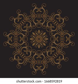 Premium Gold Mandala Vector Art Pattern